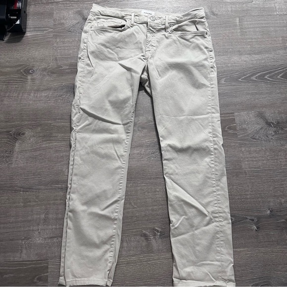 L'Homme Slim Brushed Twill in Milk Beige - Picture 4 of 8